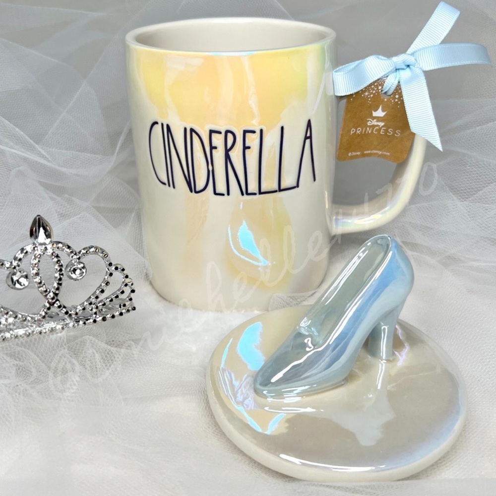 Rae Dunn Disney NEW CINDERELLA Mug Glass Slipper Iridescent Black LL Coffee Tea - Picture 17 of 17